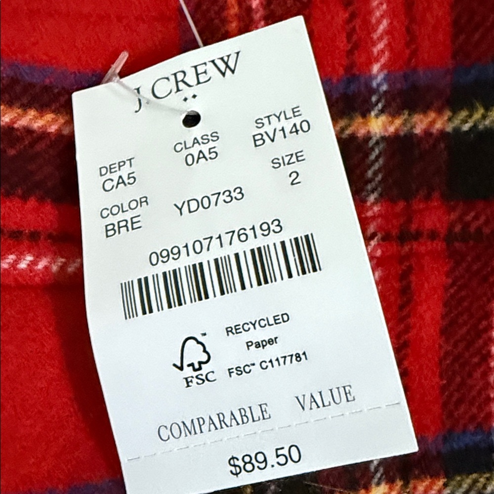 J Crew NWT Size 2 Tartan Plaid Pencil Skirt.
Perfect for the Holidays - Picture 9 of 9
